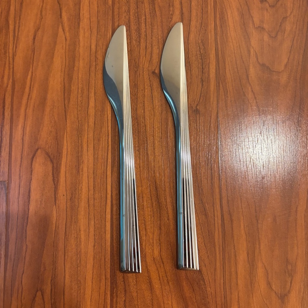 Yamazaki Korpijakko Linear Glossy Stainless Modern Dinner Knives Set of 2
